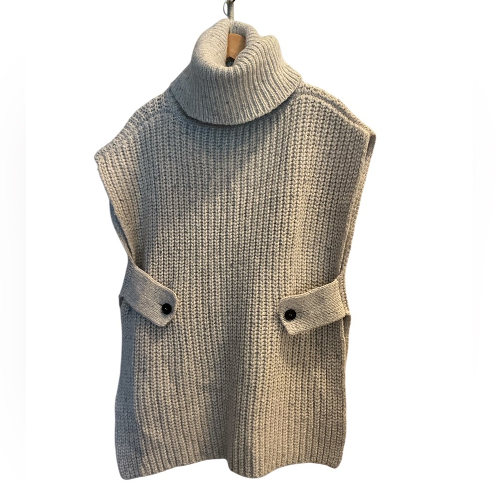 Title:
Adam Lippes New York Turtleneck Knit Marbled Cashmere Sleeveless Top